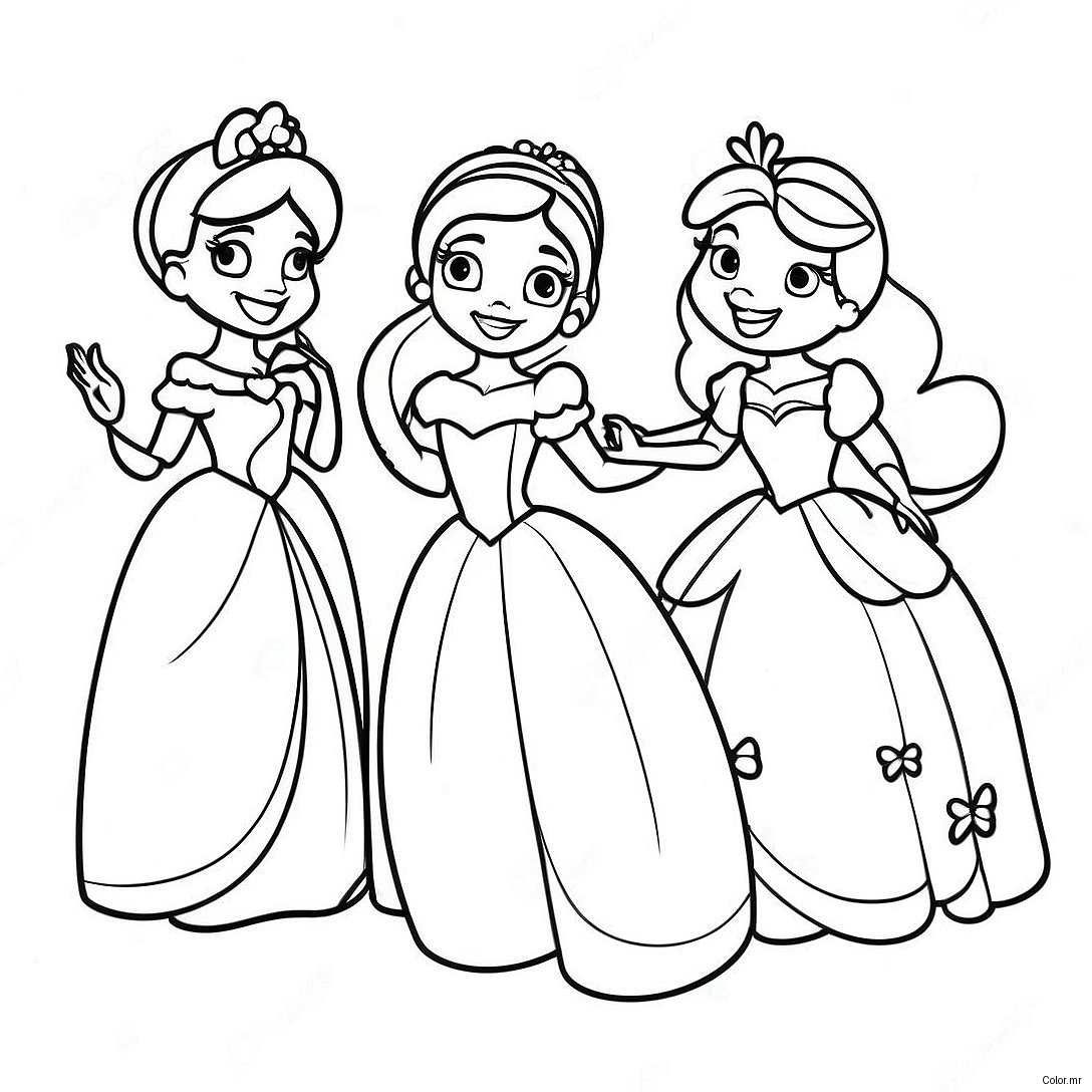 Cheerful Disney Princesses Get Well Soon Coloring Page 15080 12473