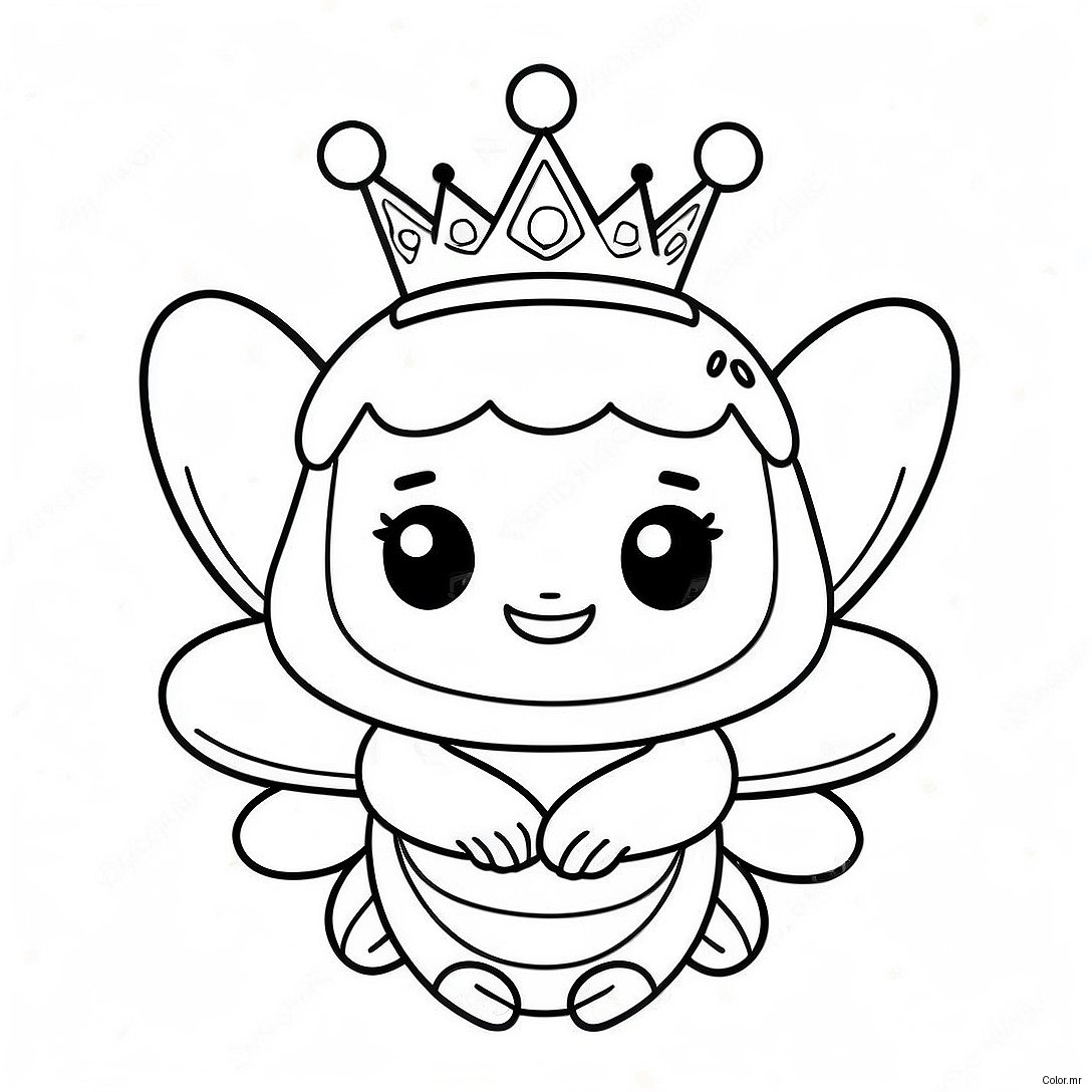 Cute Lol Queen Bee With Sparkling Crown Coloring Page 43933 36545