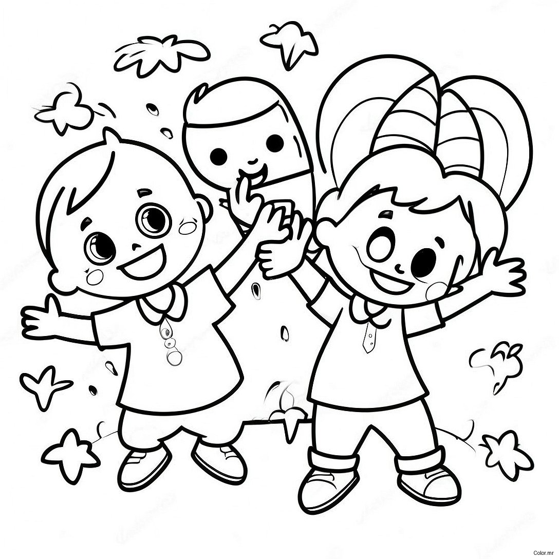 Excited Kids On First Day Of Second Grade Coloring Page 66681 55086