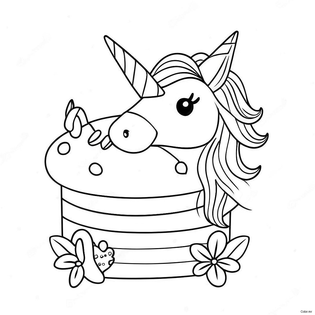 Magical Unicorn Cake With Sprinkles Coloring Page 2252 1845