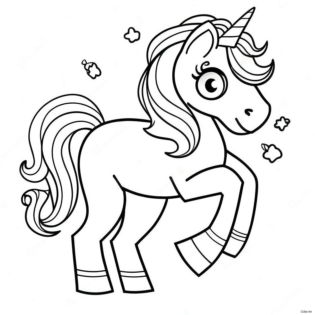 Magical Unicorn With Sparkling Rainbow Coloring Page 73836 60944