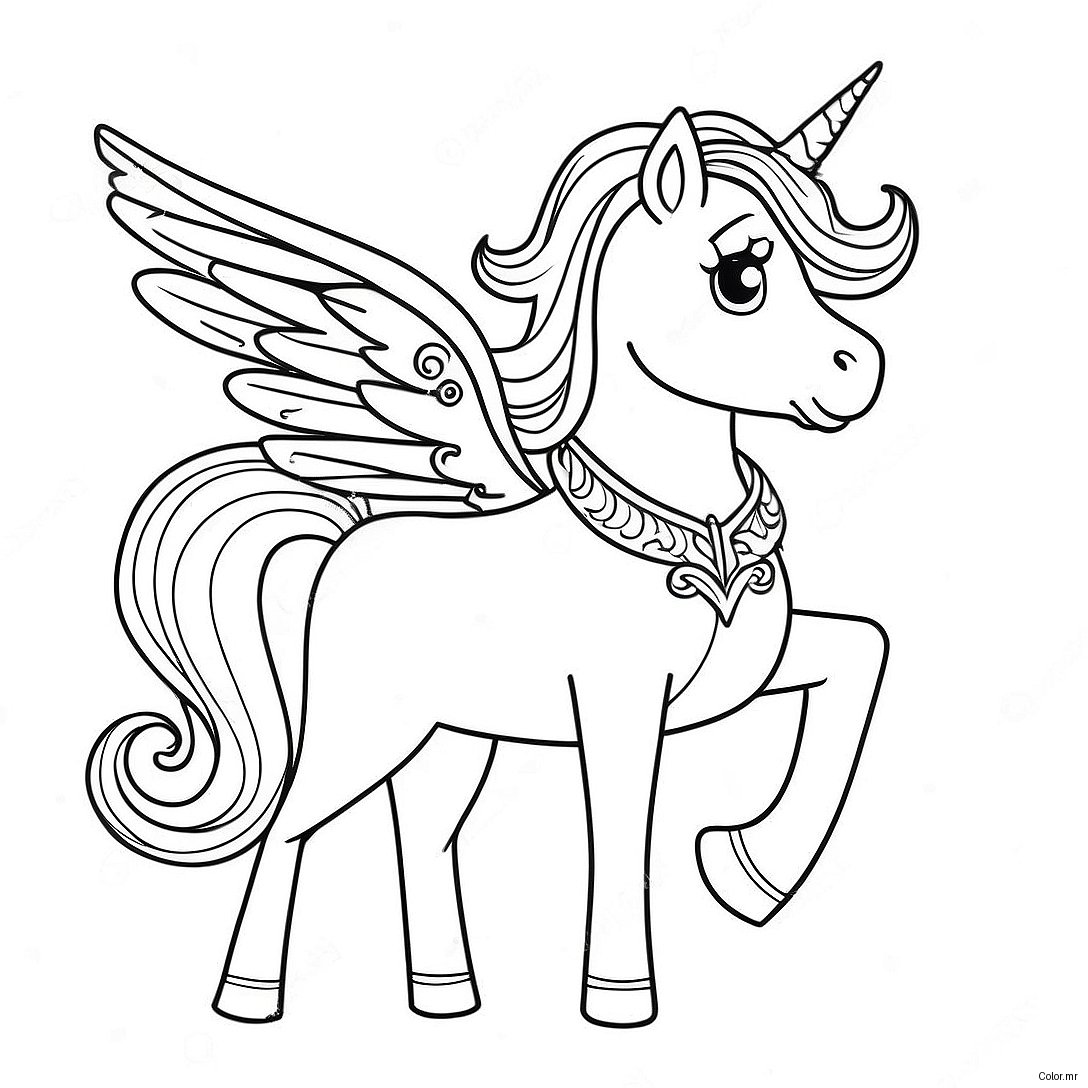 Majestic Unicorn With Sparkling Wings Coloring Page 11558 9470