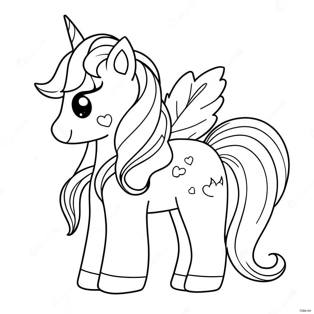 Sparkly Unicorn Kitty With Rainbow Mane Coloring Page 2859 2318