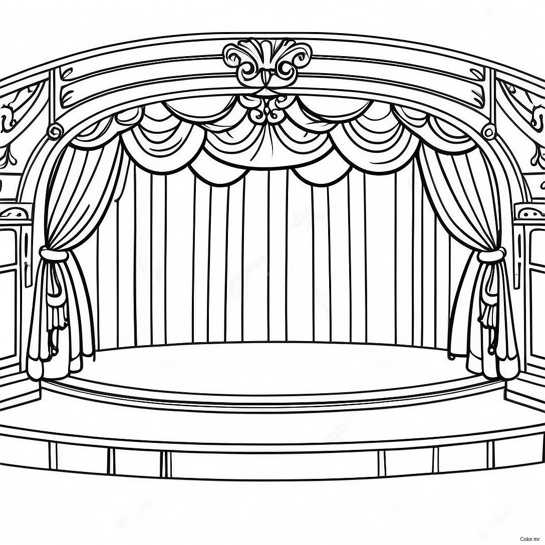 Theater Stage Coloring Page 24384 22405