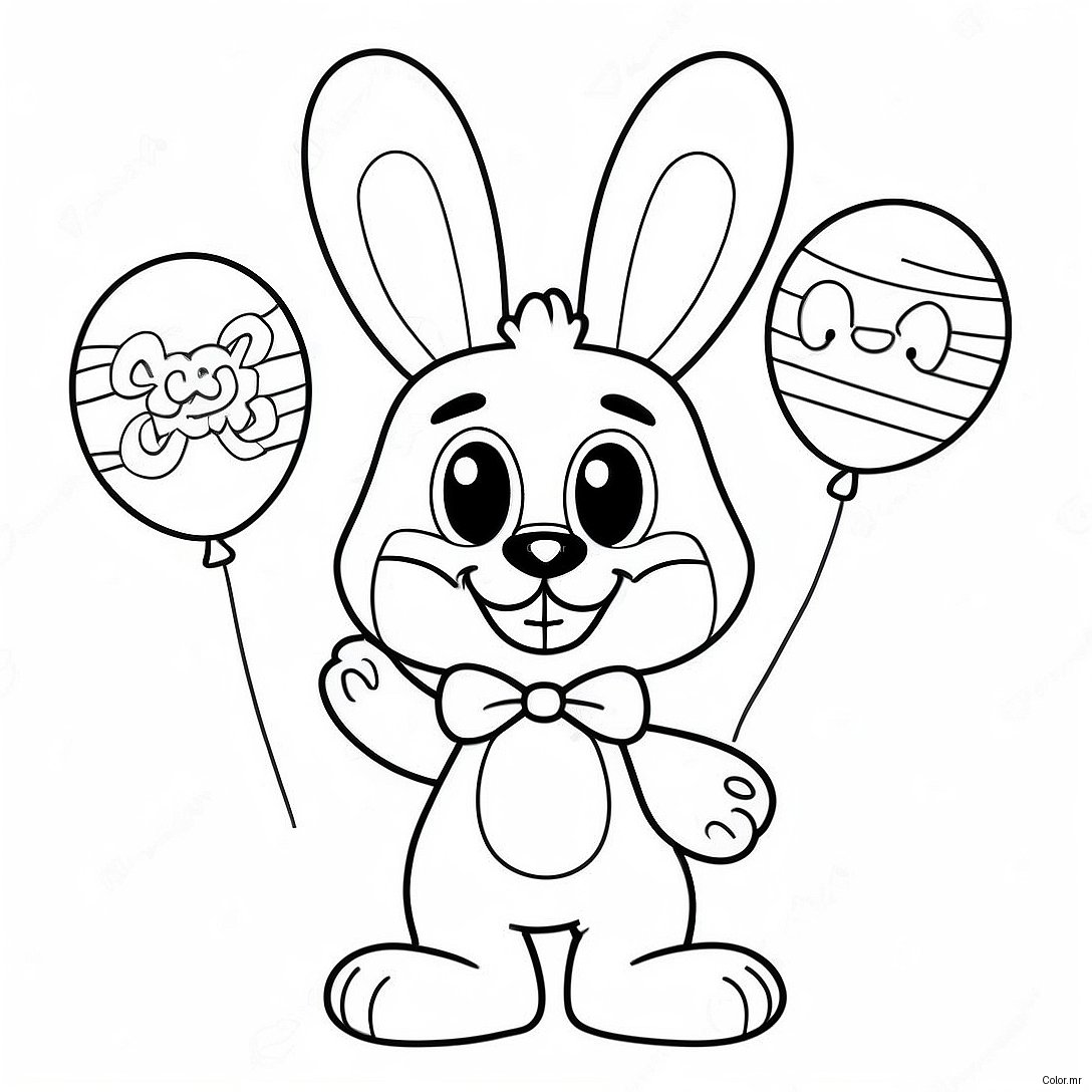 Toy Bonnie With Colorful Balloons Coloring Page 15551 13163