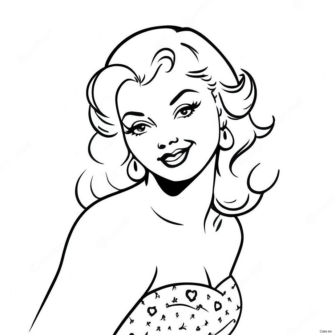 Vintage Pin Up Girl Coloring Page 50335 41969