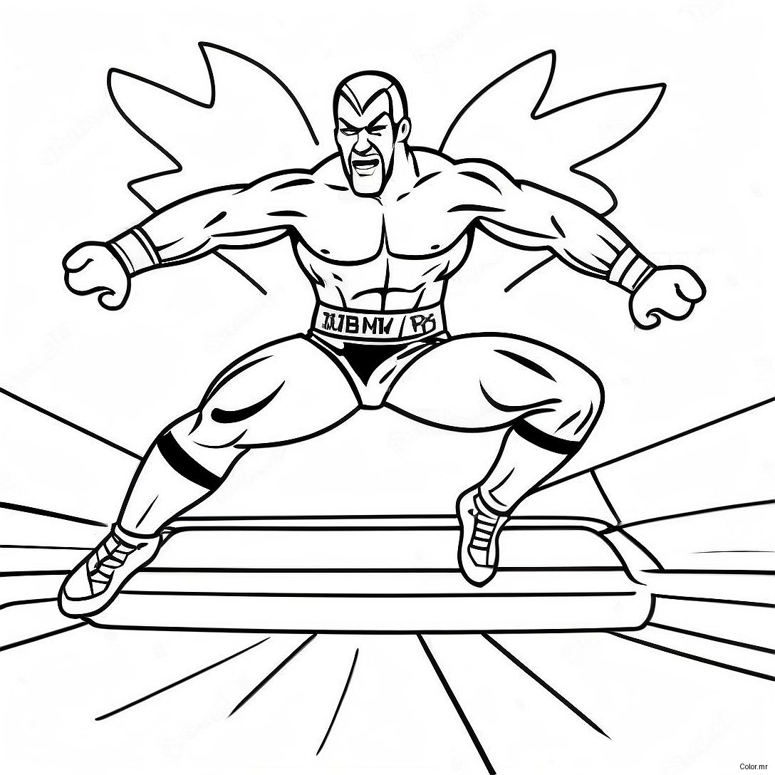 Wacky Wwe Wrestler Jumping On Opponent Coloring Page 40658 33706