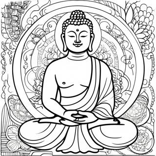 Rauhallinen Buddha Meditaatio Maalaus 11238-9214