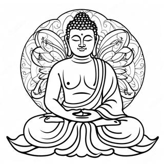 Rauhallinen Buddha Meditaatio Maalaus 11238-9215