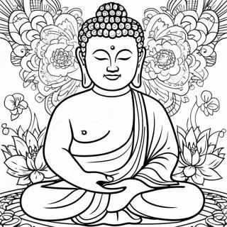 Rauhallinen Buddha Meditaatio Maalaus 11238-9216