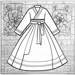 Perinteinen Korealainen Hanbok Varityssivu 17405-14619