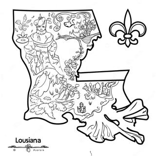 Louisiana Osavaltion Kartta Varityssivu 18095-15158