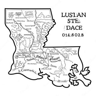 Louisiana Osavaltion Kartta Varityssivu 18095-15160