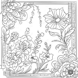 Chinoiserie Kukkakuvio Varityssivu 23433-21655