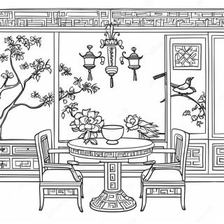 Elegantti Chinoiserie Kohtaus Varityssivu 23434-21485