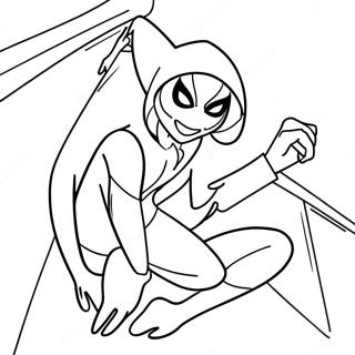 Spider Gwen Toiminta Asennossa Varityskuva 24394-22416