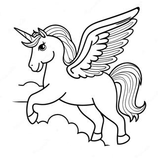 Majesteettinen Pegasus Lentamassa Pilvien Yli Varityskuva 2573-2101