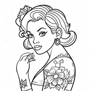 Vintage Tatuointi Pin Up Varityssivu 28587-25885