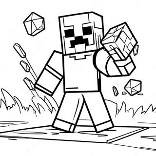 Minecraft Steve Timanttiasussa Toiminnassa Varityssivu 36675-30558