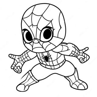 Chibi Spiderman Värityskuvat