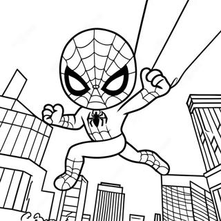 Chibi Spiderman Kaupungin Lapi Heiluvana Varityskuva 37997-31605