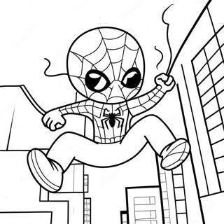 Chibi Spiderman Kaupungin Lapi Heiluvana Varityskuva 37997-31607