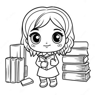 Chibi Hermione Granger Kirjojen Kanssa Varittamissivu 39638-32897