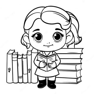 Chibi Hermione Granger Kirjojen Kanssa Varittamissivu 39638-32898