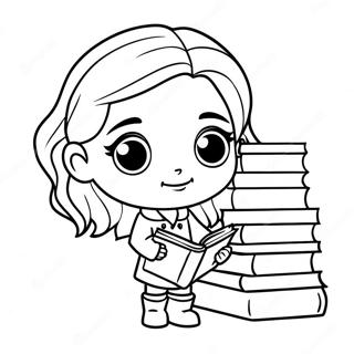 Chibi Hermione Granger Kirjojen Kanssa Varittamissivu 39638-32899