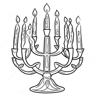 Hanukka Menora Värityskuvat