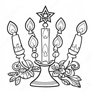 Koristeellinen Hanukkah Menorah Varittamissivu 39998-33181