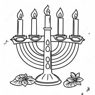 Koristeellinen Hanukkah Menorah Varittamissivu 39998-33182