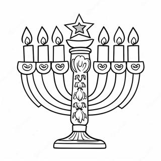 Koristeellinen Hanukkah Menorah Varittamissivu 39998-33183