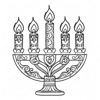 Koristeellinen Hanukkah Menorah Varittamissivu 39998-33184