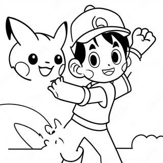 Ash Ketchum Pyydystamassa Pikachua Varittamissivu 41720-34612