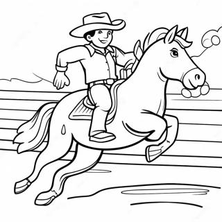 Cowboy Ratsastaa Pukkaavalla Broncolla Varityssivu 5033-4037