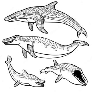 Mosasaurus Megalodon Värityskuvat