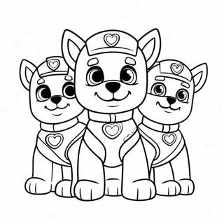 Sopot Paw Patrol Pentuja Sydanten Kanssa Varitettava Sivu 52347-43552