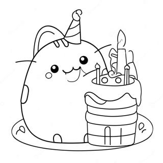 Pusheen Syntymapaivakakun Kanssa Varittamissivu 59317-49242