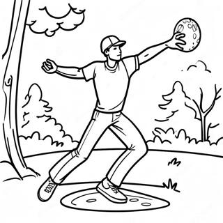 Disc Golf Pelaaja Heittaa Kiekkoa Varityssivu 61817-51238