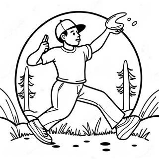 Disc Golf Pelaaja Heittaa Kiekkoa Varityssivu 61817-51239