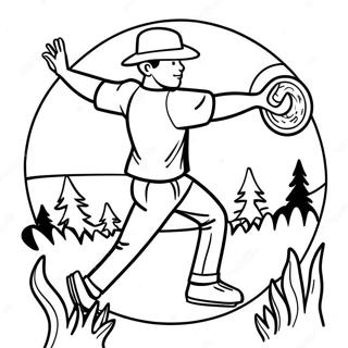 Disc Golf Pelaaja Heittaa Kiekkoa Varityssivu 61817-51240