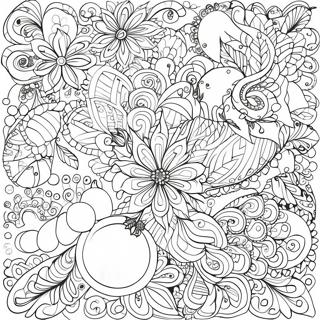 Joulu Zentangle Kuviot Varityssivu 65740-54299