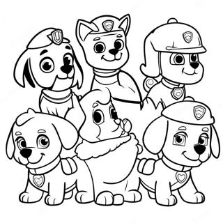 Paw Patrol Hahmot Jouluhatuissa Varityssivu 672-537