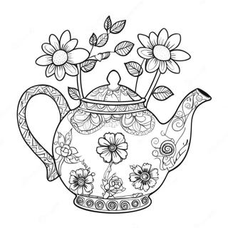 Leikkisa Teekannu Kukkien Kanssa Varityssivu 69914-57824